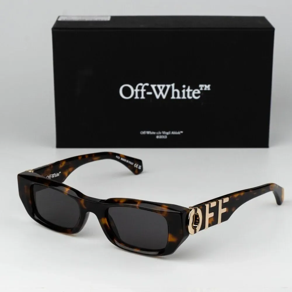 Off-White FILLMORE Men Sunglasses Havana Grey Square OERI124 6007 NEW AUTHENTIC